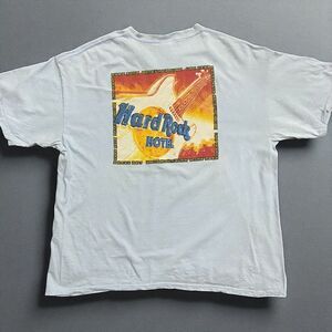 Hard Rock Hotel Las Vegas Vintage Baby Blue Graphic T-Shirt Cotton Men's Size XL